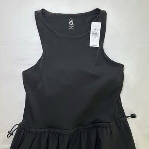 Lou & Grey Black Side Bungee Pocket Built in Bra Tank Midi Dress Women's XS NWT